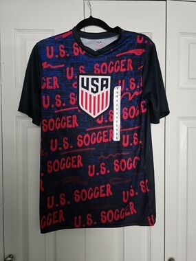 USA U.S. Soccer Graphic Unisex Jersey - Navy & Red